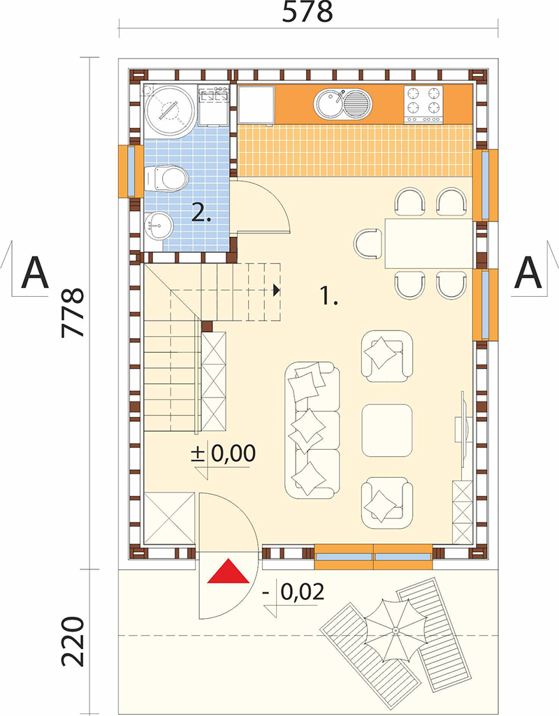 Projekt domu Zenna S DM-6818 S - rzut parteru