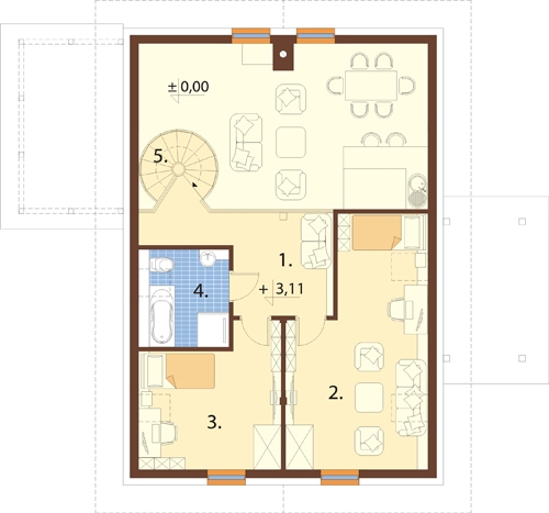 Projekt domu Olicana DM-6819 - rzut poddasza