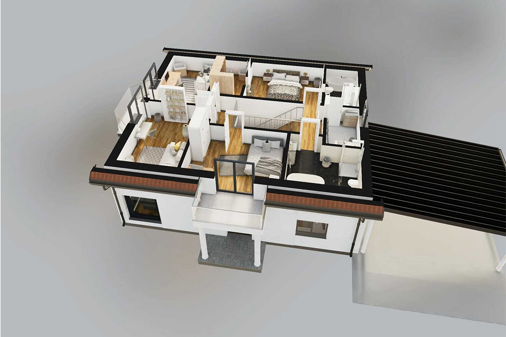 rojekt domu Tilania DM-6826 - rzut 3D pierwszego piętra