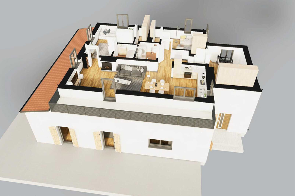 Projekt domu Savaria DM-6831 - rzut 3D pierwszego piętra