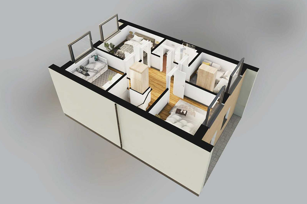 Projekt domu Taratono DM-6837 - rzut 3D poddasza