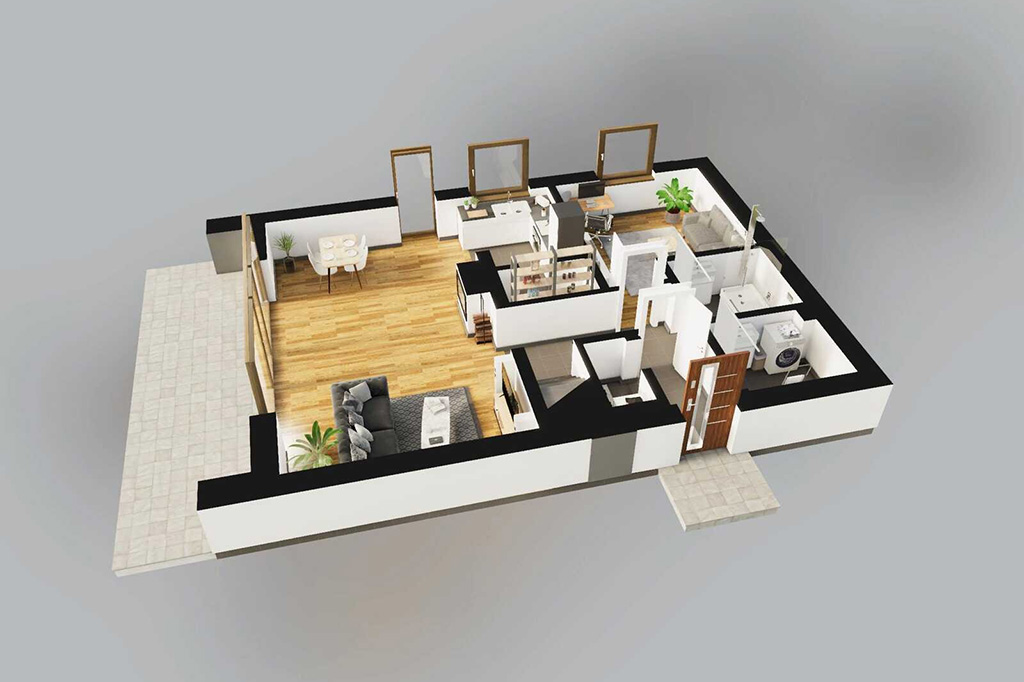 Projekt domu Tapno DM-6838 - rzut 3D parteru