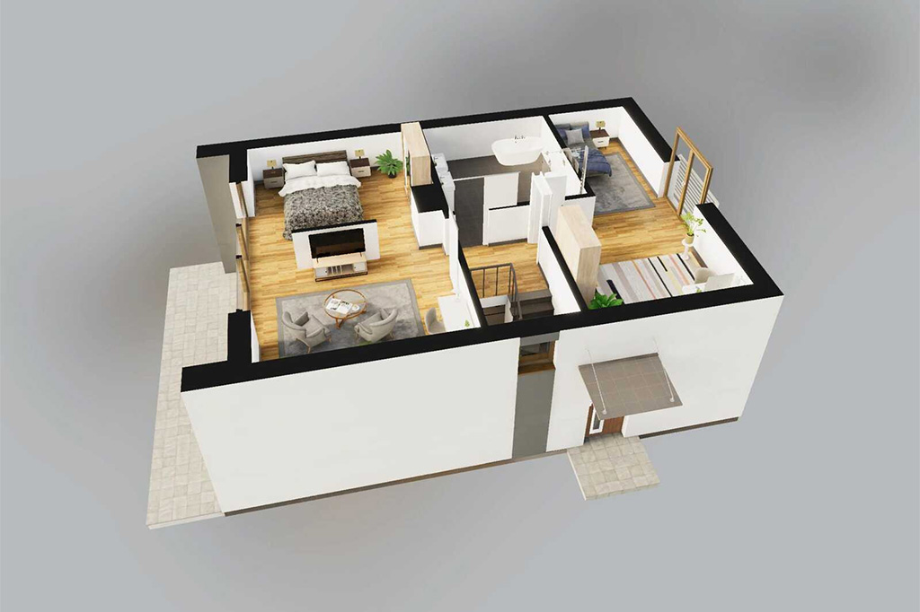 Projekt domu Tapno DM-6838 - rzut 3D poddasza