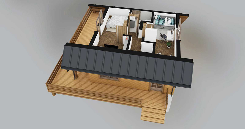 Projekt domu Floren DM-6843 - rzut 3D poddasza