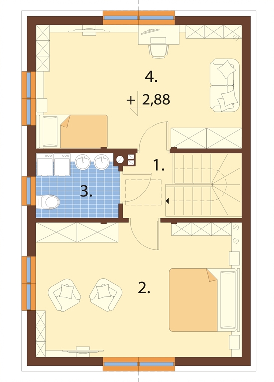 Projekt domu Xanten DM-6844 - rzut poddasza