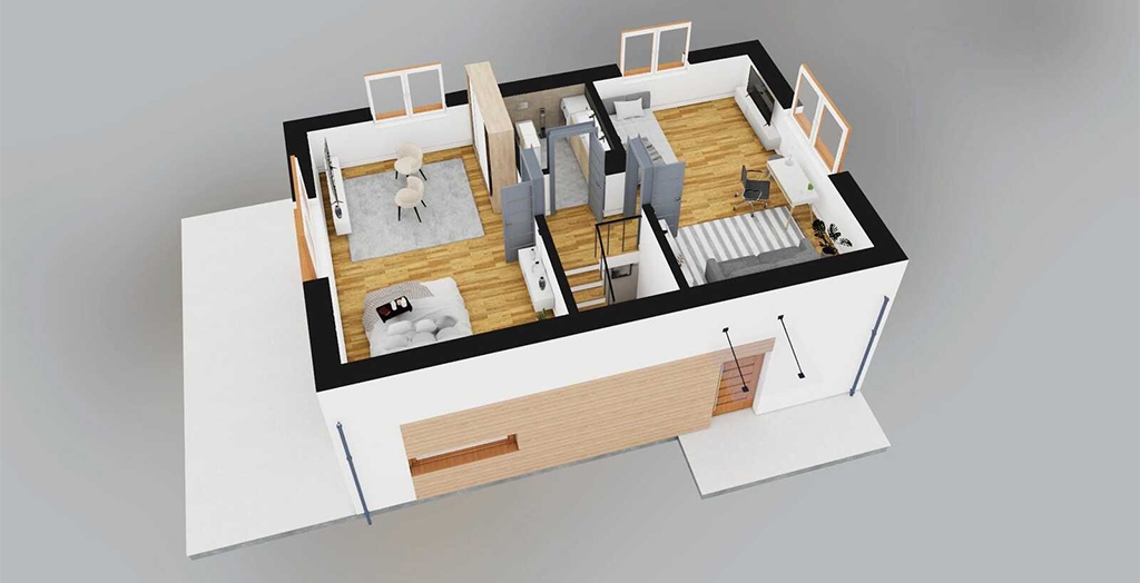 Projekt domu Xanten DM-6844 - rzut 3D poddasza