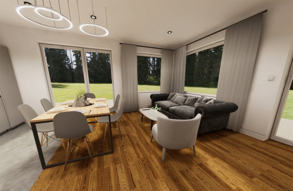Projekt domu Xanten DM-6844 - przykładowa aranżacja salonu