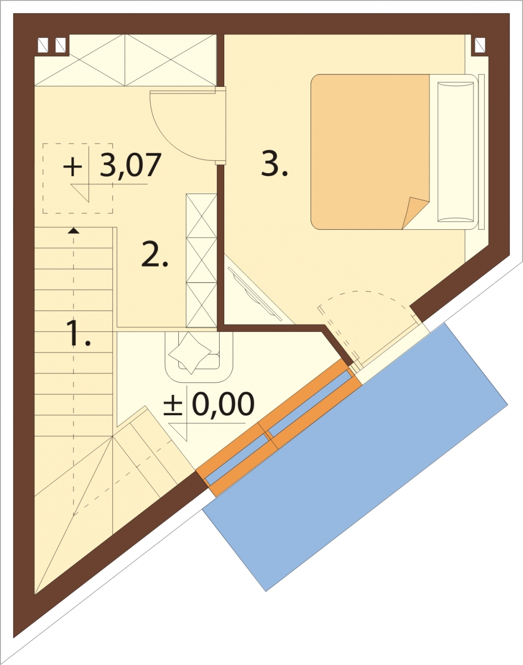 Projekt domu Edrini DM-6845 - rzut pierwszego piętra