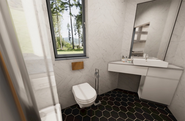 Projekt domu Edrini DM-6845 - przykładowa aranżacja łazienki