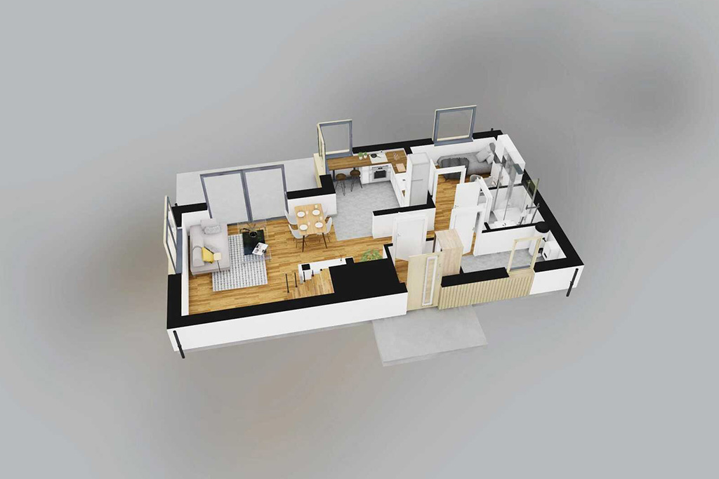 Projekt domu Xellum DM-6846 - rzut 3D parteru