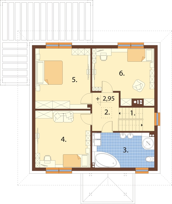 Projekt domu Victrix DM-6848 - rzut pierwszego piętra