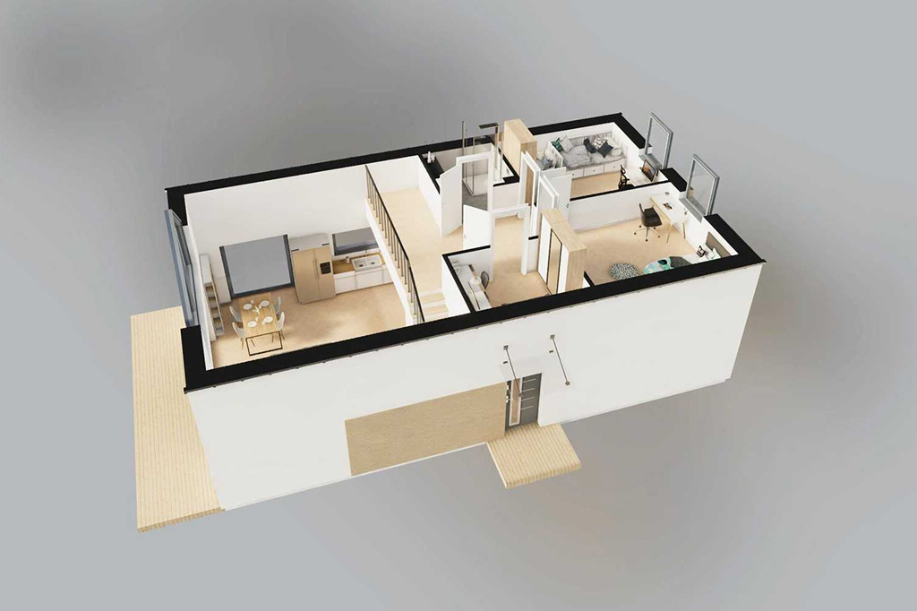 Projekt domu Valmea DM-6849 - rzut 3D poddasza