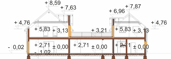 Projekt domu Rimontis DM-6853 - przekrój A-A