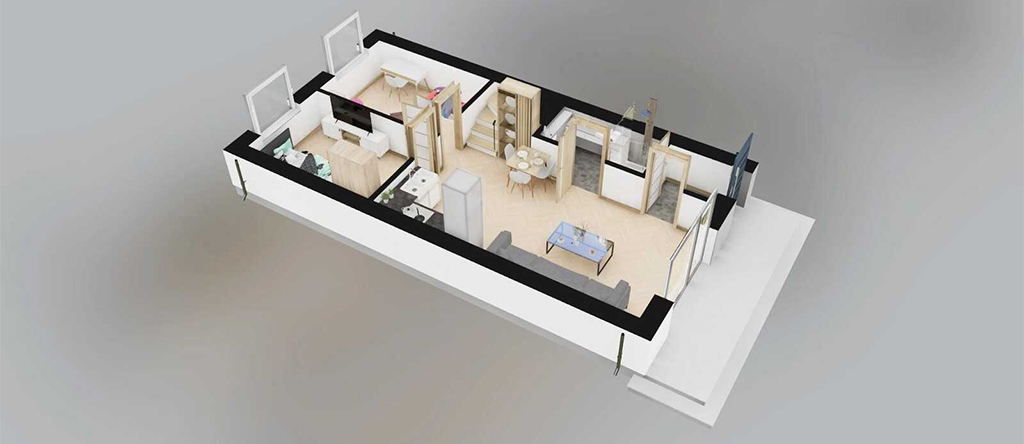 Projekt domu Rista DM-6854 - rzut 3D parteru