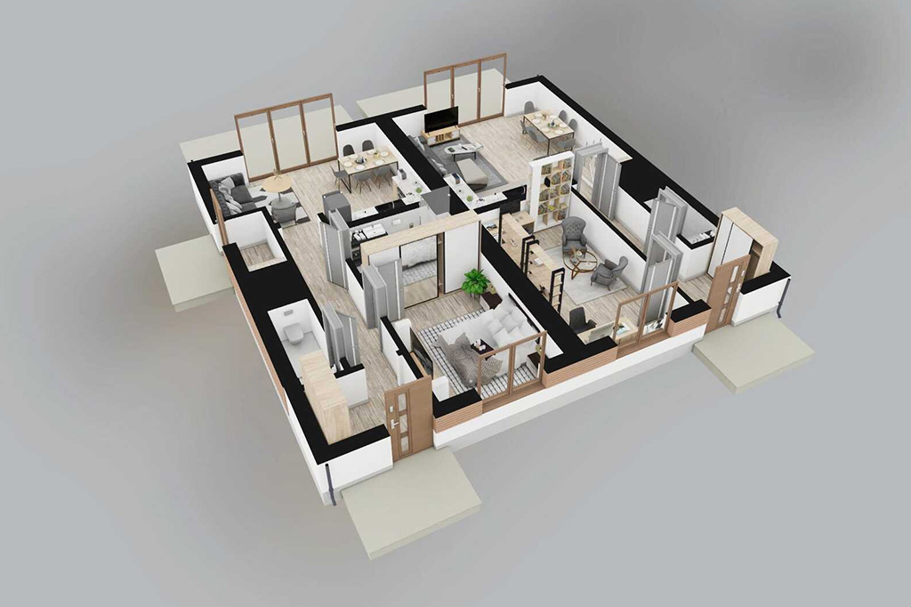 Projekt domu Limonum DM-6855 - rzut 3D parteru