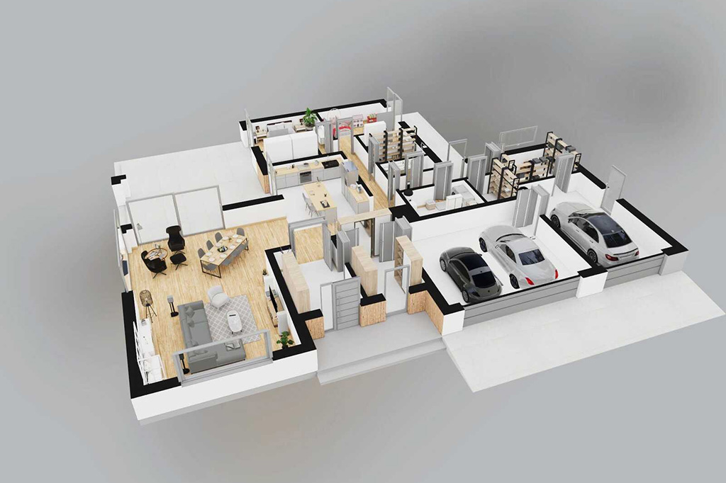 Projekt domu Celsa DM-6857 - rzut 3D parteru