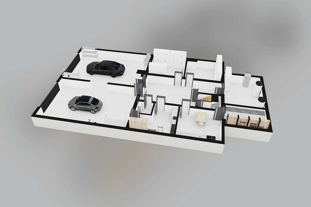Projekt domu Adix DM-6862 - rzut 3D piwnicy