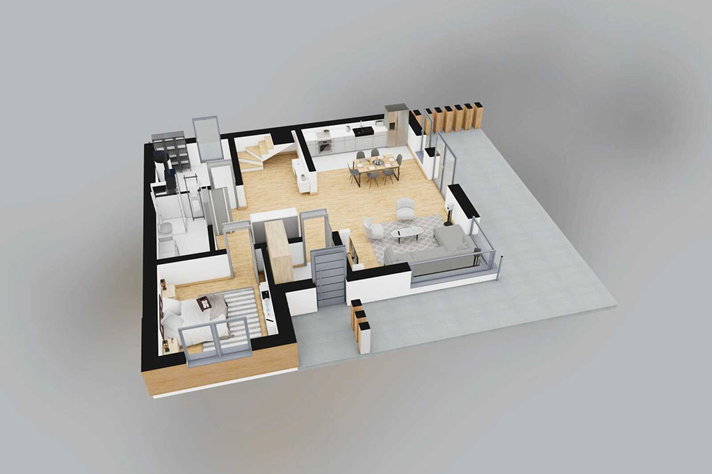 Projekt domu Katalum DM-6863 - rzut 3D parteru