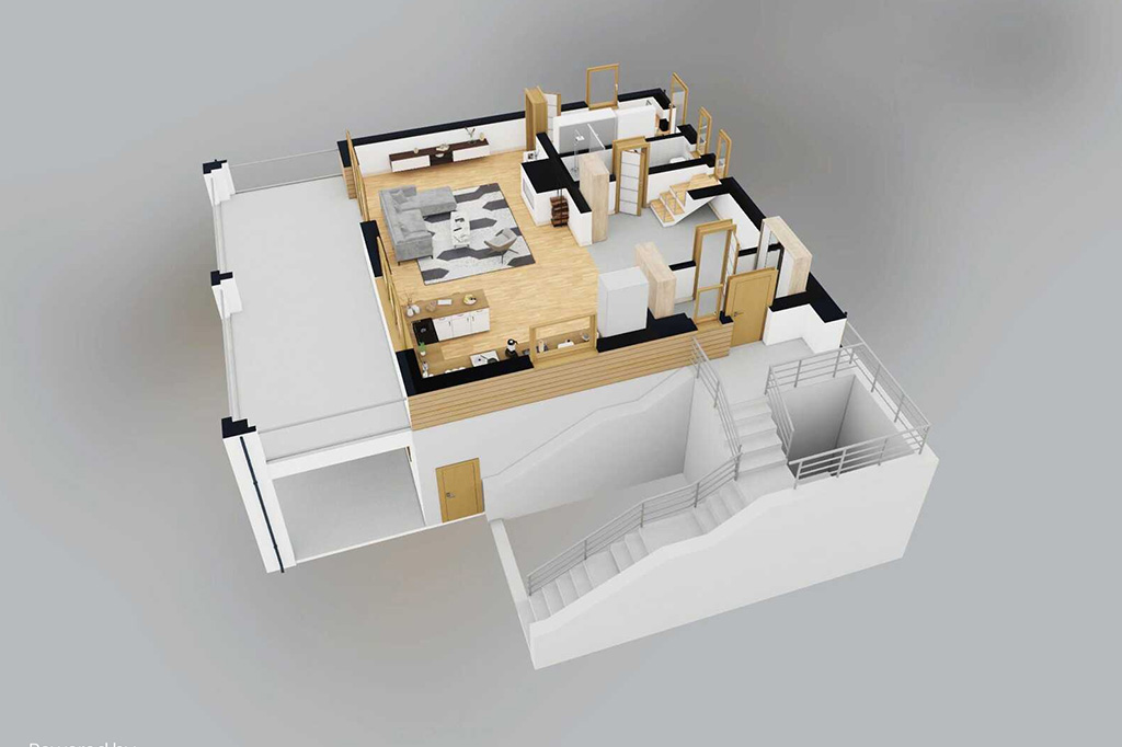 Projekt domu Liburnum DM-6867 - rzut 3D parteru