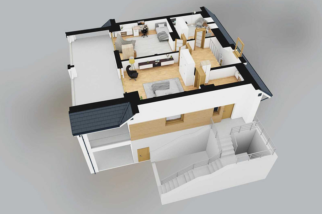 Projekt domu Liburnum DM-6867 - rzut 3D poddasza