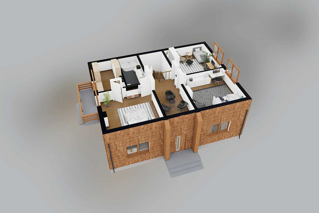 Projekt domu Antum DM-6874 - rzut 3D poddasza