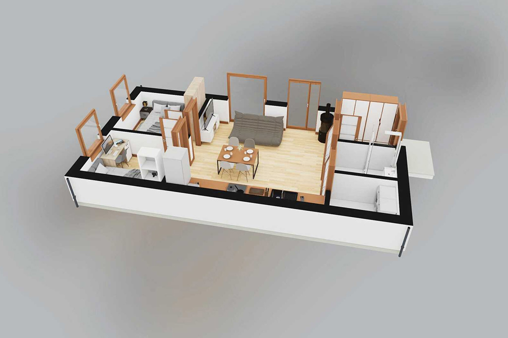 Projekt domu Laudis DM-6876 - rzut 3D parteru