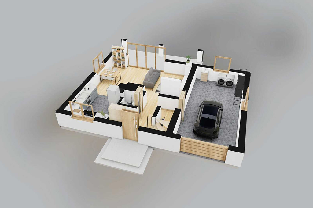 Projekt domu Santonio DM-6878 - rzut 3D parteru