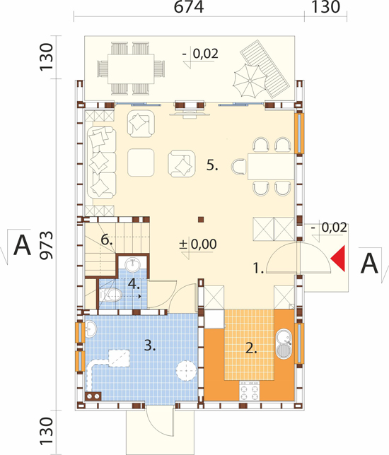 Projekt domu Vetera DM-6904 - rzut parteru