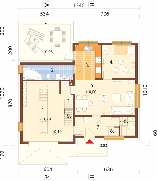 Projekt domu Elillo DM-6906 - rzut parteru