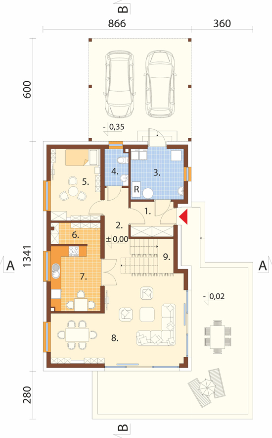 Projekt domu Aveno DM-6911 - rzut parteru