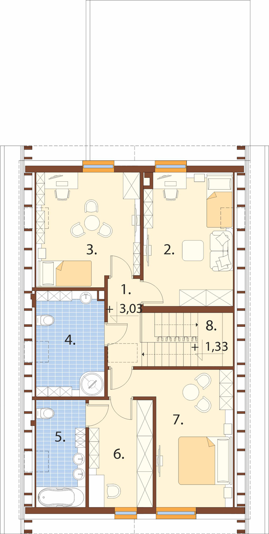 Projekt domu Aveno DM-6911 - rzut poddasza