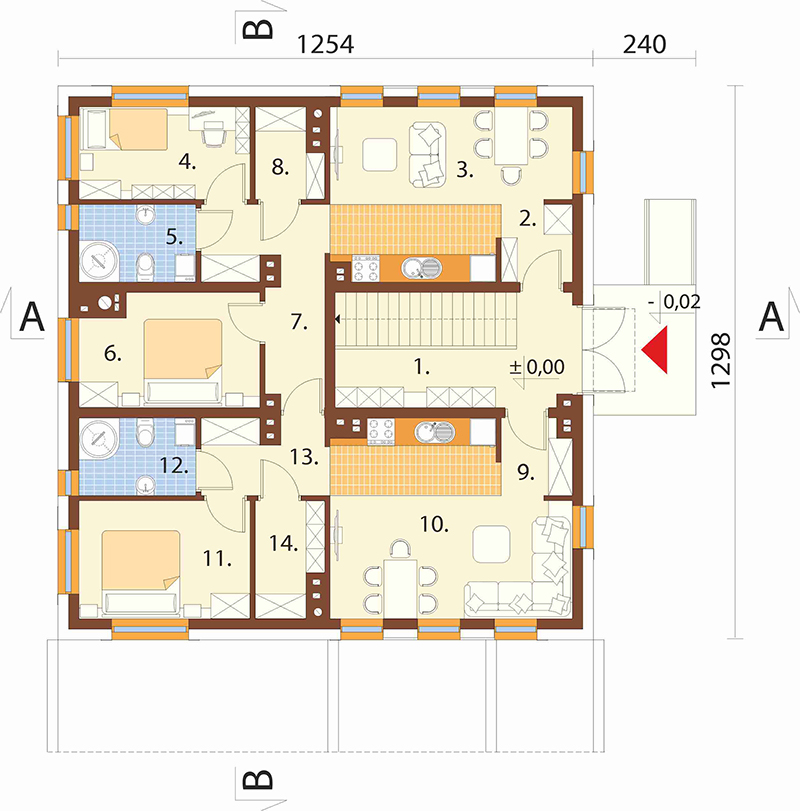 Projekt domu Vicus DM-6913 – rzut parteru