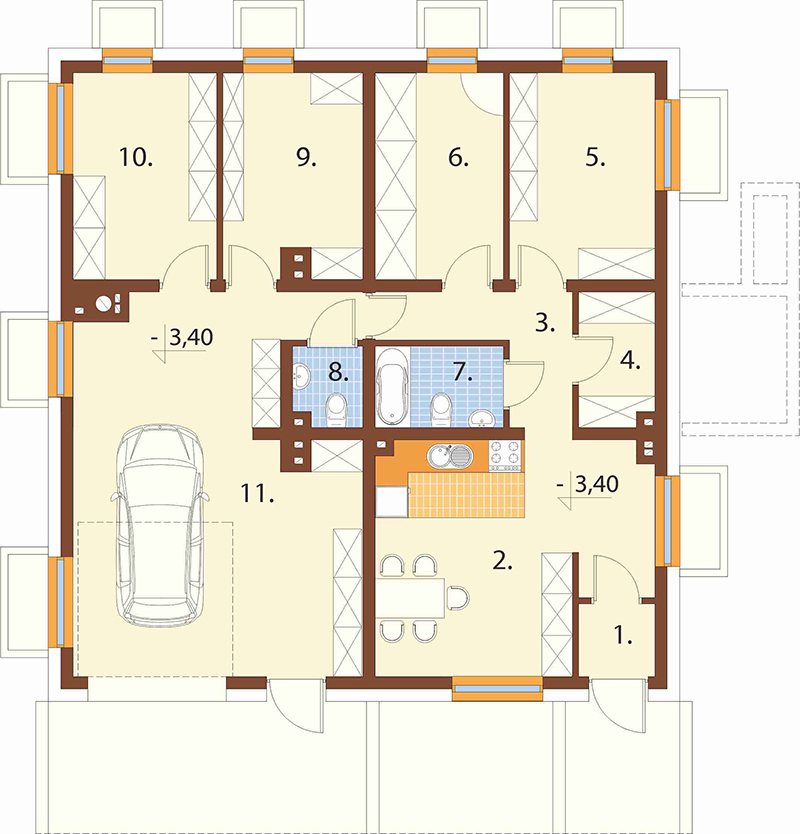 Projekt domu Vicus DM-6913 – rzut piwnicy