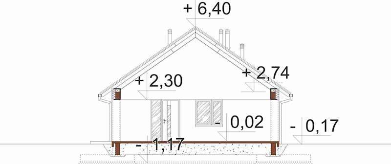 Projekt domu Irpi DM-6920 - przekrój B-B