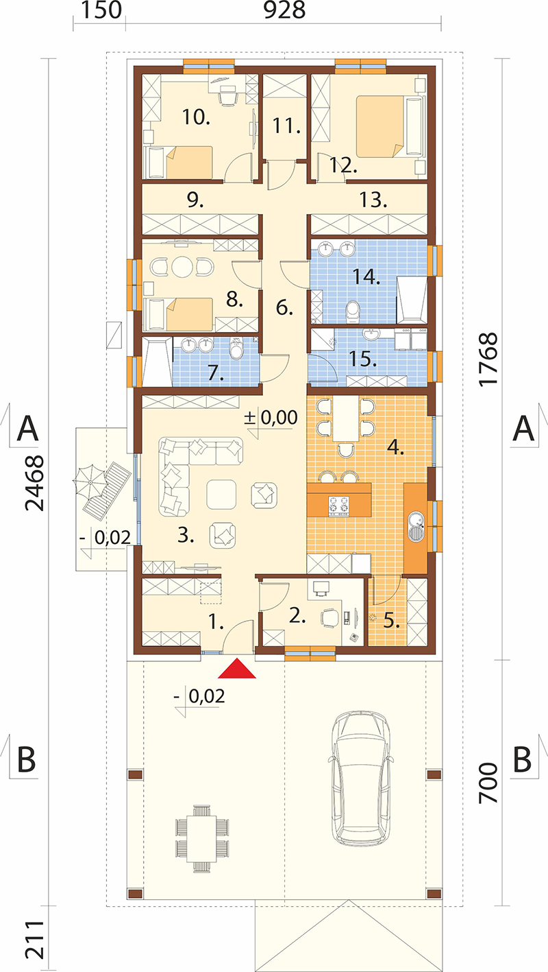 Projekt domu Irpi DM-6920 - rzut parteru
