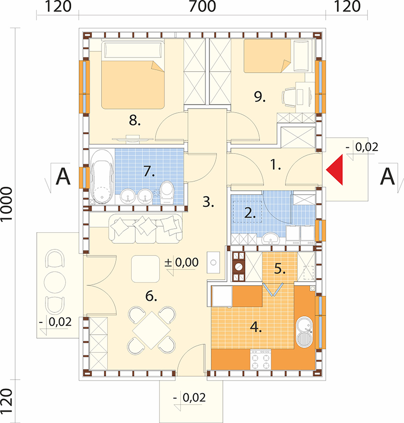Projekt domu Venivia DM-6921 – rzut parteru