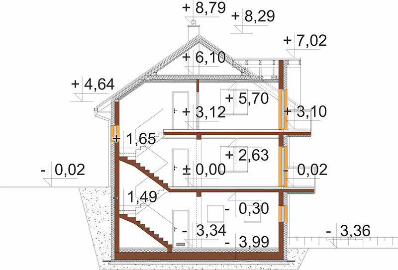 Projekt domu Tomis DM-6922 – przekrój A-A