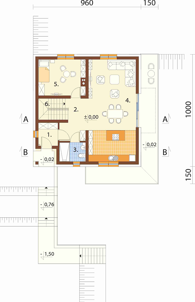 Projekt domu Tomis DM-6922 – rzut parteru