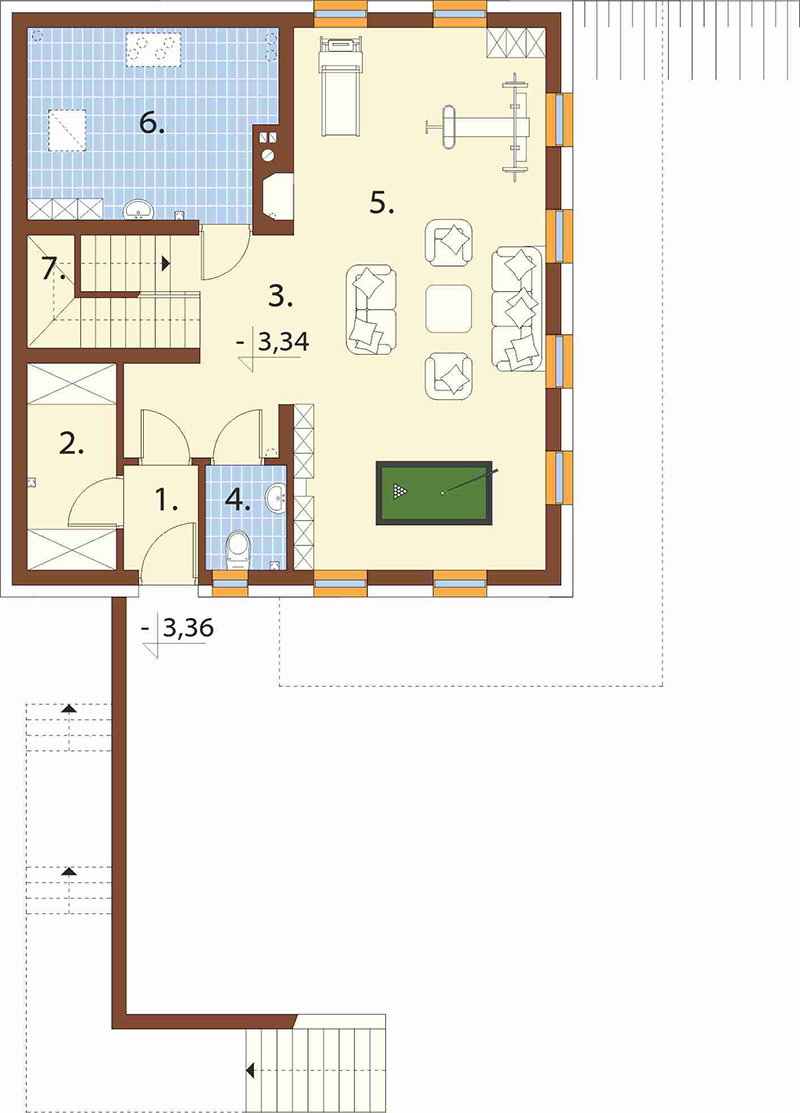 Projekt domu Tomis DM-6922 – rzut piwnicy