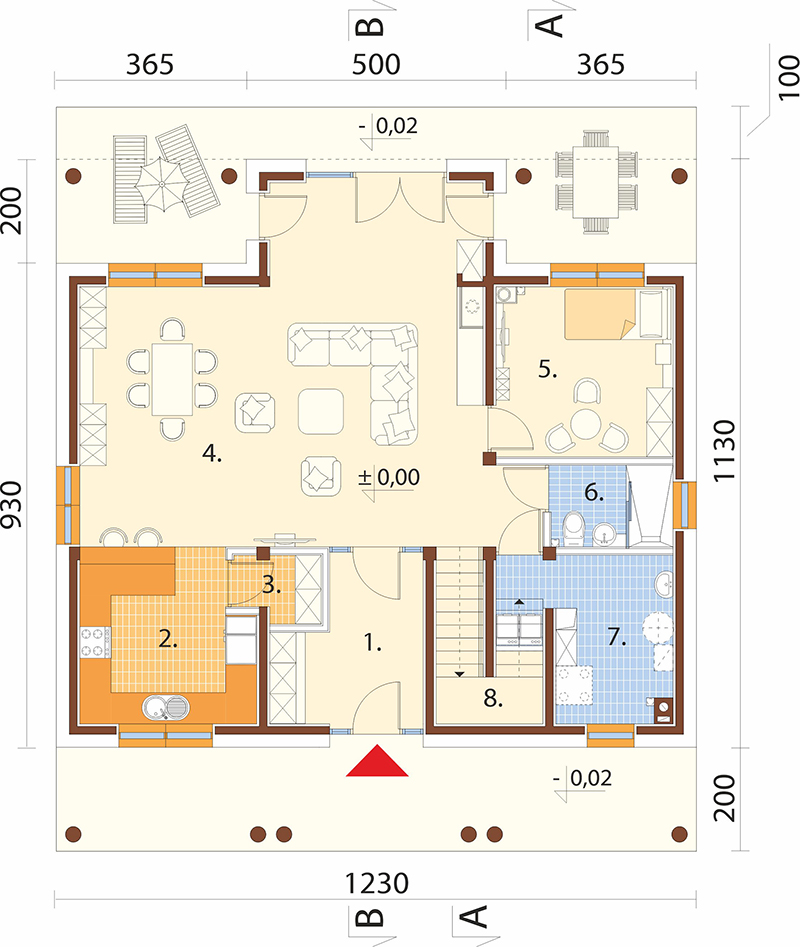 Projekt domu Unqa DM-6923 – rzut parteru