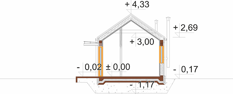 Projekt domu Sopia DM-6924 - przekrój A-A