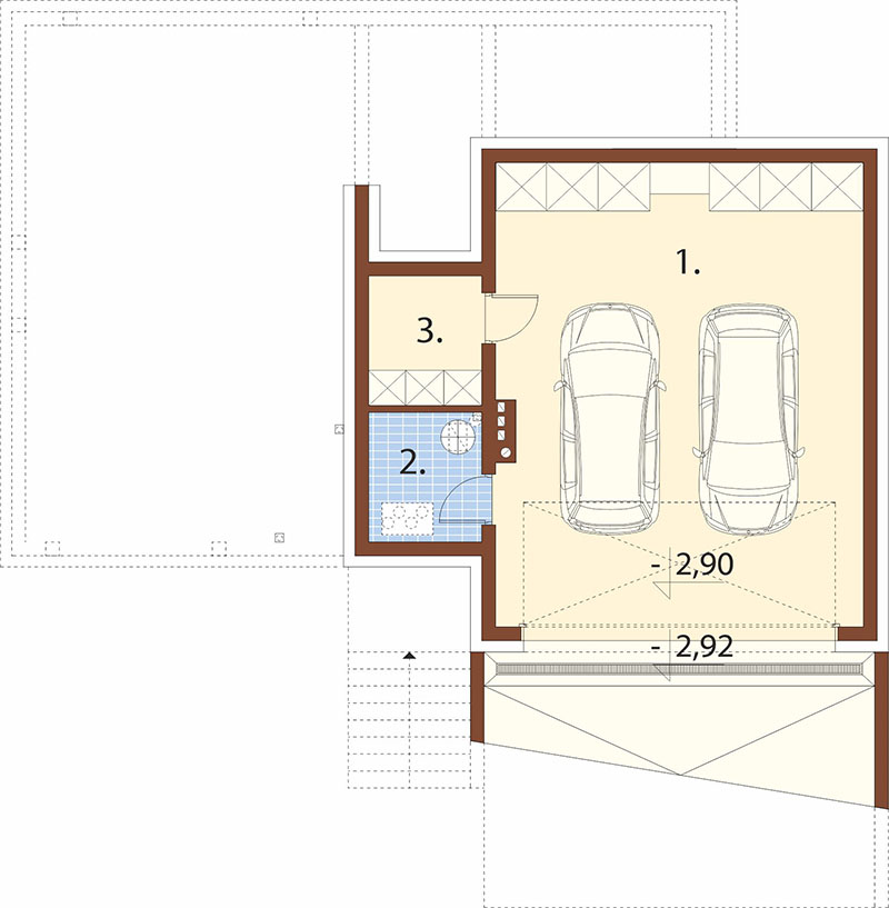 Projekt domu Xedo DM-6927 – rzut piwnicy