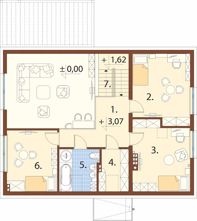 Projekt domu Xedo DM-6927 – rzut poddasza