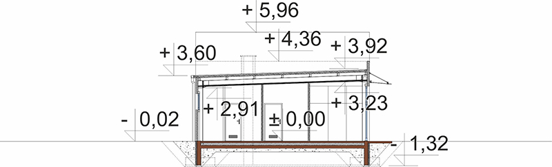 Projekt warsztatu samochodowego K-122 B - przekrój B-B