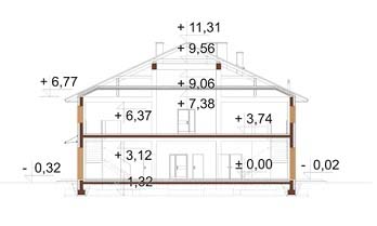 Projekt restauracji z motelem K-145 - przekrój B-B