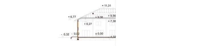 Projekt restauracji z motelem K-145 - przekrój E-E