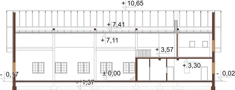 Projekt restauracji K-24 B - przekrój C-C