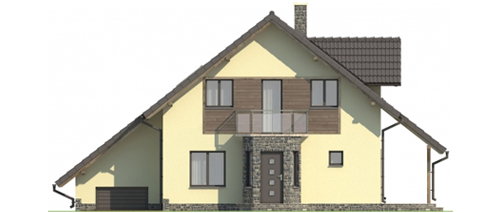 Projekt domu Regnów L-5531 - elewacja frontowa