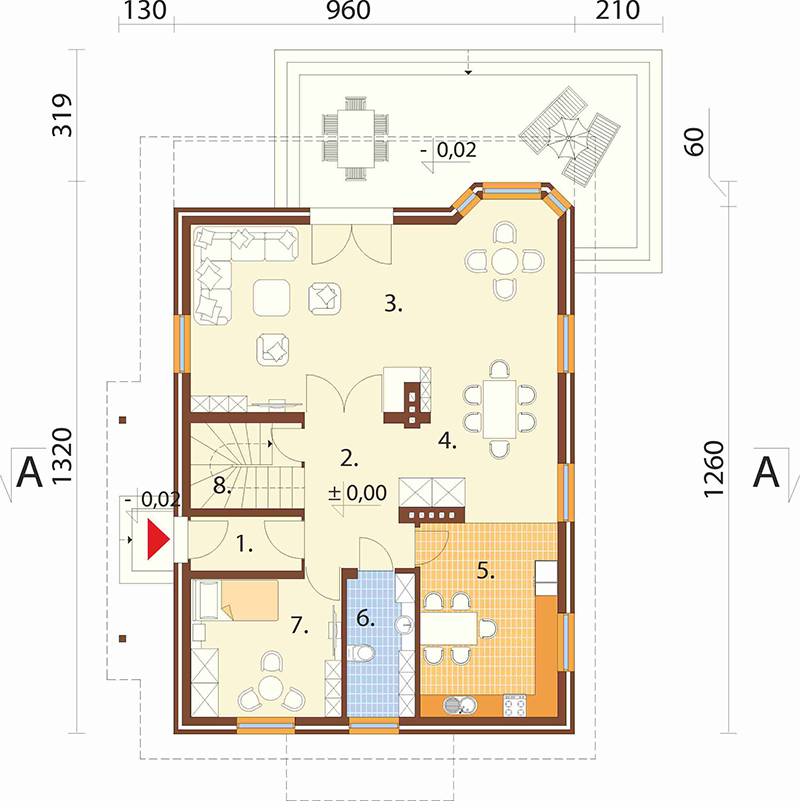 Projekt domu Stróża L-5600 - rzut parteru
