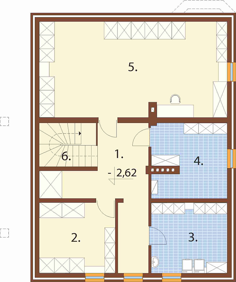 Projekt domu Stróża L-5600 - rzut piwnicy